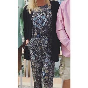 Blue Pattern Jumpsuit